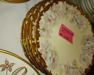 Lot 246  Set Handpainted Limoges Salad plates    25