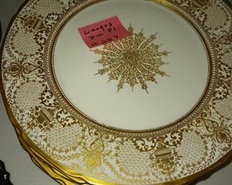 Lot 257 Set Limoges Gold detail Dinner Plates    30 all