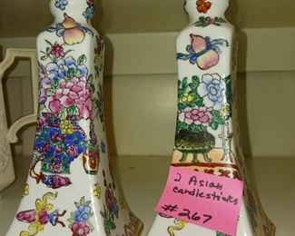 Lot 267  2 Asian Candlesticks     20