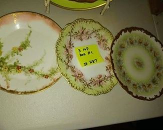 Lot 287  3 HP dessert Plates     10