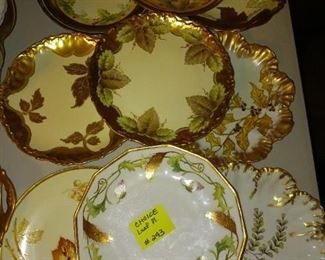 Lot 293  CHOICE Leaf Handpainted Plates   10 EACH