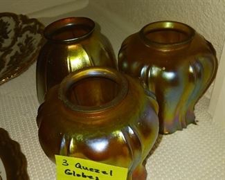 Lot 703  Group lot 3 Quezel Favrile Glass shades   200
