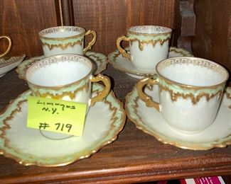 Lot 719 set 4 Limoges demi cups and saucers  20