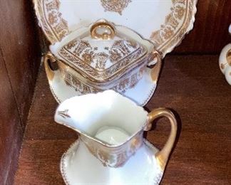Lot 727a Limoges Cream, sugar, plate lot  30