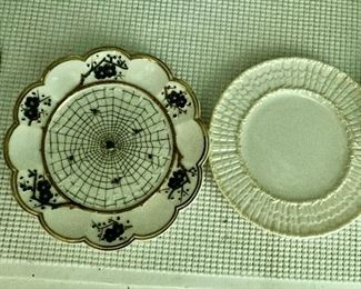 Lot 707E  Beleek plates spiderwebb design  20