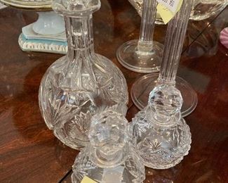 Lot 46  Group Lot  2 perfumes and 1 cut decanter  80 all