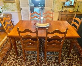 6 Ladder Back Rush Bottom Chairs