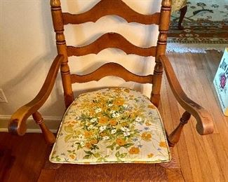 Ladder Back Rush Bottom Arm Chair