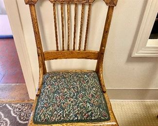 4 Tiger Oak Spindle Back Chairs