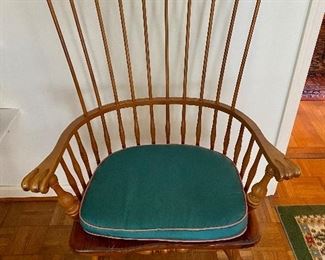 Windsor Arm Chairs (pair) - Ethan Allen High Fan Back 