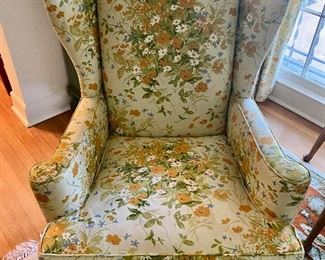 Floral Wingback Chair