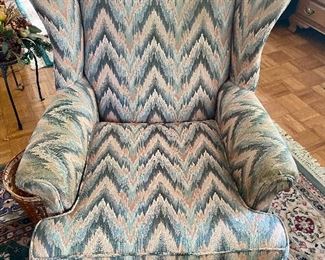 Flame Stitch Wingback Chair