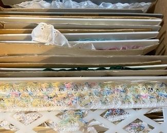Boxes and boxes of lace and edgings