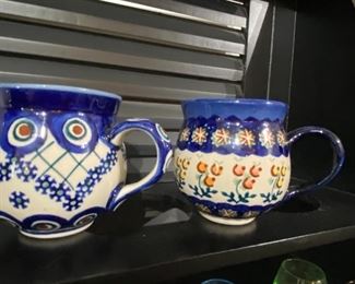 Polish Pottery Small Coffee Cups