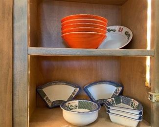 Oriental Relish/Condiment Tray, bowls 