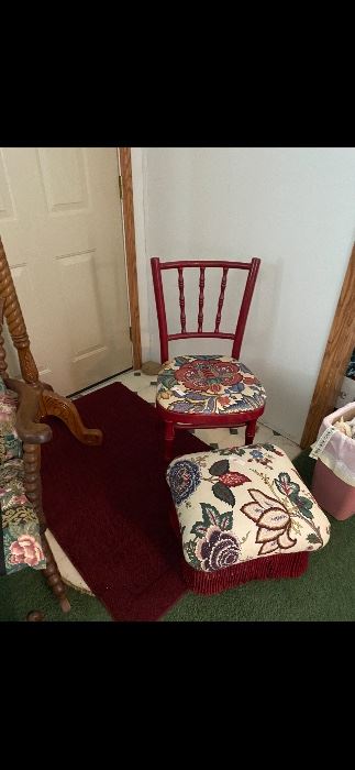 Matching vintage chair and ottoman