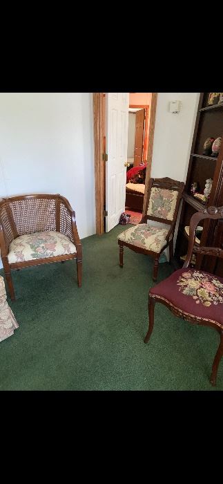 Pair of wicker barrel chairs 