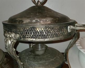 Vintage Mid-century Silver Food Warmer
