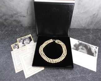 Franklin Mint "Jackie's Pearls" 3 Strand Pearl Necklace in Box