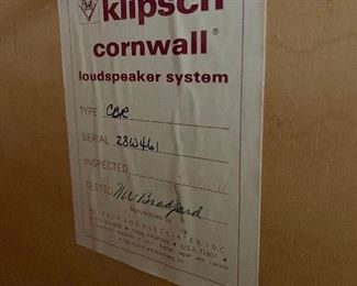 KLIPSCH Vintage speakers back sticker