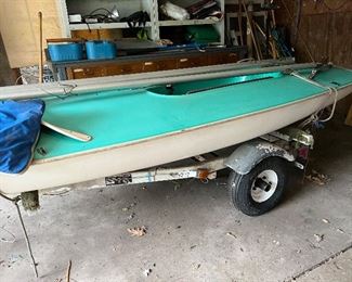 1973 Vintage Butterfly Barnett Sailboat; sail, & mast (have sailboat & trailer title)  Dilly Trailer
