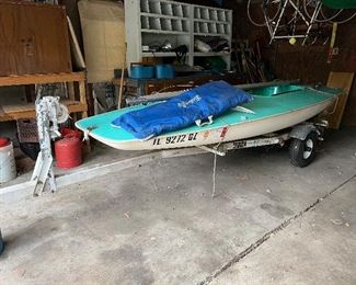 1973 Vintage Butterfly Barnett Sailboat; sail, & mast (have sailboat & trailer title)  Dilly Trailer