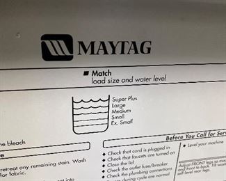 Maytag washing machine