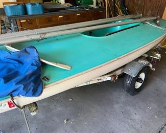 1973 Vintage Butterfly Barnett Sailboat; sail, & mast (have sailboat & trailer title)  Dilly Trailer