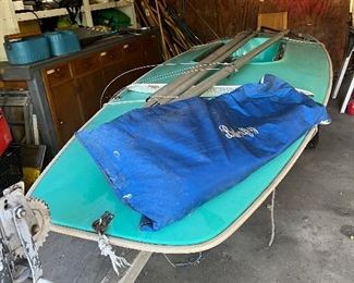 1973 Vintage Butterfly Barnett Sailboat; sail, & mast (have sailboat & trailer title)  Dilly Trailer