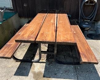 wooden picnic table 