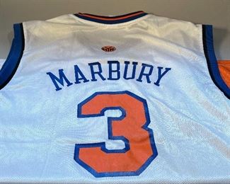 Vintage Reebok New York Knicks Stephon Marbury #3 White Jersey