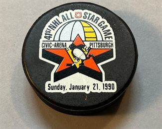 Vintage 41st All Star Game 1990 Souvenir Hockey Puck 