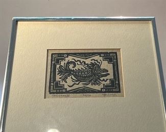 “Talisman III” Woodcut, Signed R Lyons 1975