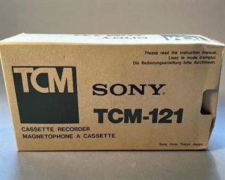 Vintage Sony TCM-121 Cassette Recorder, New in Original Box 