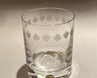 Set of 4 Brand New in Original Box “Poker Glasses” Rock/Whiskey Glasses 