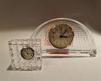 Waterford Crystal and Sasaki Crystal Clocks