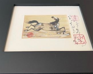 Signed Watercolor by Damba Tsolmon (b.1970 Mongolian) 