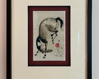 Signed Watercolor by Damba Tsolmon (b.1970 Mongolian) 