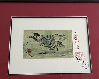 Signed Watercolor by Damba Tsolmon (b.1970 Mongolian) 
