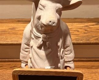 Pottery Chef’s Menu Standing Pig Sculpture 