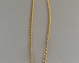 14K Gold Made in Italy Necklace, approx 17”