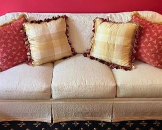 Pristine Southwood Skirted Three Cushion Sofa