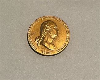 Vintage Marked 1789 George Washington Bronze Medal “Time Increases His Fame”