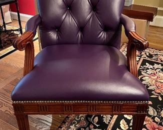 Set of 4 Purple Leather Chairs, sold as pairs 