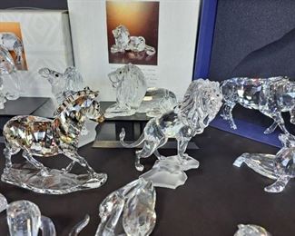 Swarovski Crystal "Inspiration Africa"1993-1995, Kudo, Lion, Elephant + SCS Swan