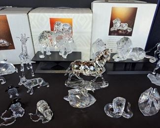 Swarovski Crystal "Inspiration Africa"1993-1995, Kudo, Lion, Elephant + SCS Swan