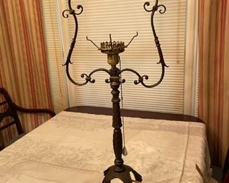 Antique Lamp with Scales of Justice
