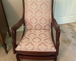 Antique Rocking Chair with Swan Arms