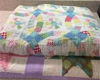 Lot of 2 Vintage Handmade Quilts