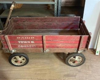 Vintage Radio Town and Country Wagon Small Wooden Wagon and Childs Trike
